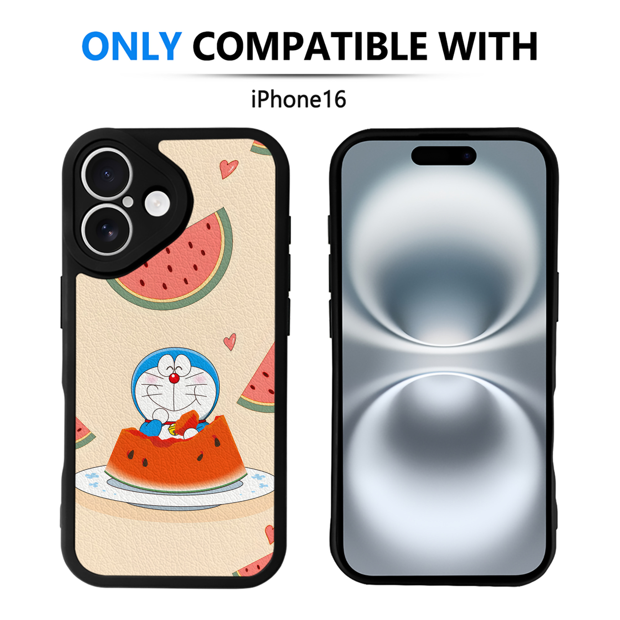 （画像用） ドラえもん Doraemon 【iPhone 16シリーズ対応】シリコンスマホケース（レザー調） 材質：シリコン